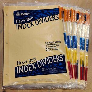 Lot of 12 Pkgs - NIP Avery Heavy Duty Yellow Blank Insert 3 Hole Index Dividers